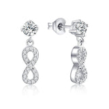 S925 Sterling Silver Creative Micro-Encrusted Diamond 8 Word Earrings Earrings Jewelry Cross-Border Exclusive