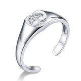 Engraved Tree of Life Open Adjustable Finger Rings