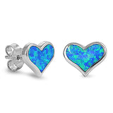 Opal Heart Stud Earrings