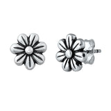 Silver  Flowers Stud Earrings