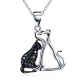 Silver sweet puppy cat s pendant necklace animal cat shaped necklaces