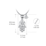 Zircon Hamsa Hand Necklace With Hot Sale Silver Design Necklace