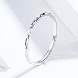 S925 sterling silver stackable single ring white gold plated ring