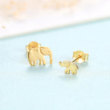 Mother's Love Elephant Mom And Baby Stud Earrings In 925 Sterling Silver