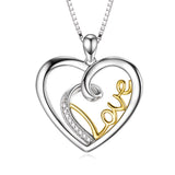 Heart Pendant Necklace Small Cubic Zirconia Decorated Mother's Day Necklace