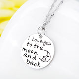 Disc Engraved Necklace Jewelry 925 Silver Round Moon Carving Necklace