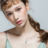 Wholesale Fashion Popular Silver Zircon Gemstone T Pendant Necklace for Ladies
