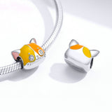 925 Sterling Silver Cute Cat Charm Fit DIY Bracelet Precious Jewelry For Women