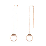 18K Gold European And American Fashion Earrings Simple Round Line Dangle Earring Light Luxury Niche Ladies Jewelry