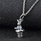 Rabbit Hat Necklace Rabbit Sitting Above The Hat Animal Necklace