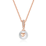Love Necklace Rose Gold Plated Zircon Shell Bead Necklace