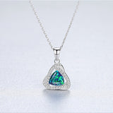 Birthstone cubic Zircon Heart Pendant S925 Sterling Silver Necklace for birthday gift