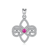 S925 sterling silver iris flower cz  pendant jewelry For Women