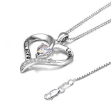 Engrave faith hope necklace love heart pendant silver jewelry