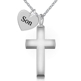 925 Sterling Silver Cremation Jewelry Forever in My Heart Cross Urn Ashes Necklace