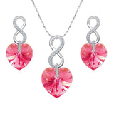 ove Heart Pendant Necklace Earrings Set 