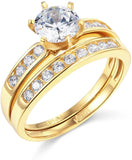 14k Yellow OR White Gold Wedding Engagement Ring and Wedding Ring For Lovely Girls