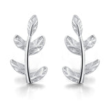 18K Gold Plating 925 Sterling Silver Leaf Stud Earrings Leaves Shape Earrings Hypoallergenic Earrings Jewelry for Women and Girls