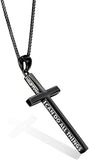 Sterling Silver and Black Cross Necklace Philippians 4:13 I Can Do All The Things Inspirational Necklace Gifts for Women Men 20+2''
