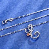925 Sterling Silver Initial Letter pendant Necklace for Women Cursive Script Name Pendant Jewelry Gift (Letter E)