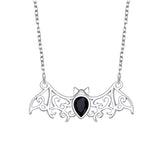 S925 Sterling Silver Bat Animal Pendant Necklace for Women