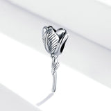 925 Sterling Silver Beautiful Flower Charm for DIY Bracelet Precious Jewelry For Women