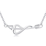925 Sterling Silver Rhodium Plating Design Cupid Eros Arrow Necklace