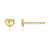 14K Gold Plated Dainty  Heart and Star Stud Earrings