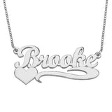 Personalized 925 Sterling Silver Name Necklace with Heart