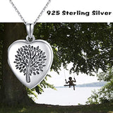 S925 Sterling Silver Heart locket Pendant for women that hold pictures Sterling Silver Tree of Life Photo Necklace Gift