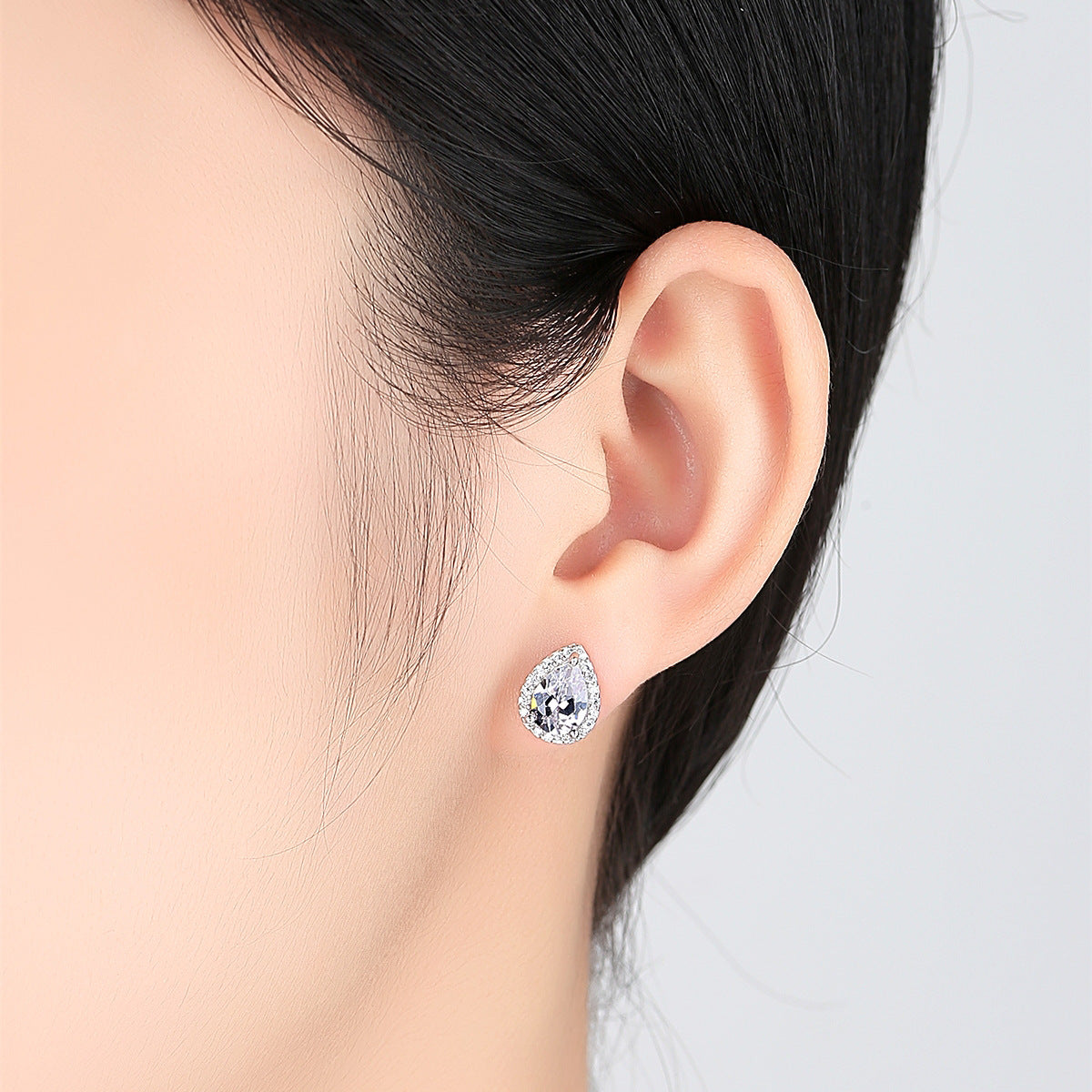 Zirconia Ear Studs Jewelry, Clear Stud Earrings Ear
