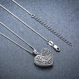 25 Sterling Silver Oxidized Rose Flower Pendant Heart Locket Necklaces for Teen Rose Flower Photo Pendant Family Jewellery Gifts for Women