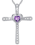 Silver CZ Love Heart Cross Jewelry