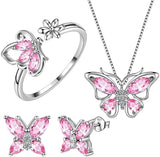 Butterflies Necklace/Earrings/Rings Wedding Gift