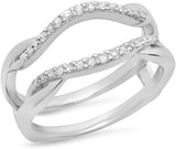 0.20 Carat (Ctw) 14K Gold Round Diamond Women Anniversary Wedding Band Protect Double Ring 1/2 CT