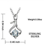 925 Sterling Silver Women CZ Pendant Necklace Elegant Crystal Cubic Zircon Necklace Sliver Fine jewelry For Women