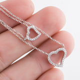 Heart-shaped outline cubic zirconia necklace manufacturing jewelry