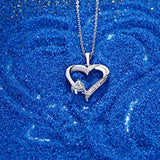 Heart Necklace 925 Sterling Silver Love Heart Pendant with 5MM5MM Heart Blue Sapphire/Ruby/Pink/Amethyst/Emerald/Zirconia Birthstone Women Jewelry