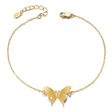 Butterfly Chain Bracelet 925 Sterling Silver Platinum/24K/Rose Gold Plated Adjustable Bracelets