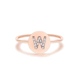 14K Rose Gold Plated Initial 925 Sterling Silver Ring Stackable Rings For Women Rings