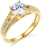 14k Yellow OR White Gold with Solitaire in Wedding Engagement Ring