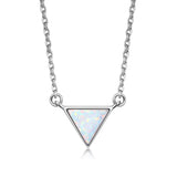  Triangle Created Opal Necklace