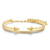 Chic 18K Gold Plated Bracelet With Micro Pave Zircon Arch And Arrows
