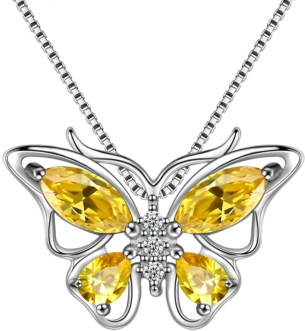 Butterfly Jewelry Women 925 Sterling Silver Butterflies Necklace Wedding Gift