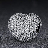 925 Sterling Silver Heart Charm for Women Snake Bracelet Charm