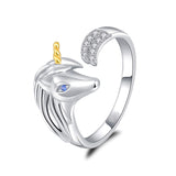 925 Sterling Silver Unicorn  Rings Gifts for Girls Women