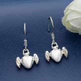 Women's 925 Sterling Silver Love Heart Angel Wing Daily Dangle Hook Earrings