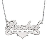Personalized Middle Heart Name Necklace Adjustable Chain
