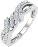 1/5 Carat Diamond Wedding Band Ring in 14K Gold For Ladies