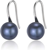 Pearl Earrings For Women, 925 Sterling Silver Freshwater Cultured Pearl Drop Dangle Hook Earring Jewelry
